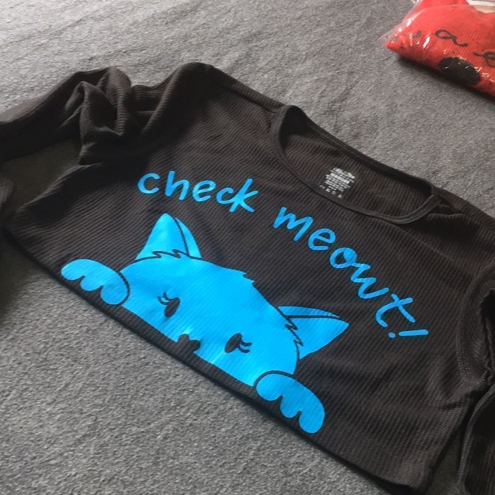 Check Meowt CropTop - Picture 3 of 10